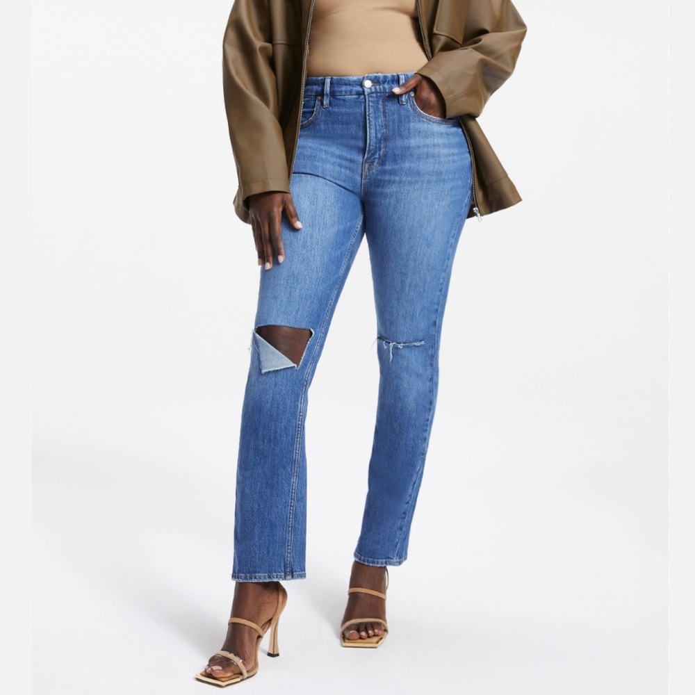 GOOD AMERICAN Good '90s Icon Straight-Leg Jeans NWT size 15